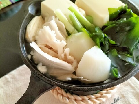 白舞茸とかぶの湯豆腐♩